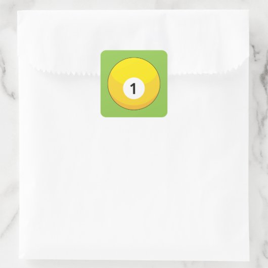 Sticker Carré Billard jaune numéro un (Sac)