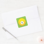 Sticker Carré Billard jaune numéro un (Enveloppe)