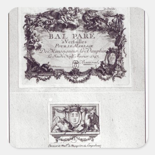 Sticker Carré Billet d'entrée pour le bal de Versailles (Devant)