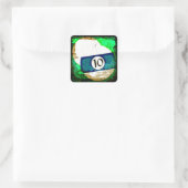 STICKER CARRÉ BILLIARDS NUMÉRO DE BALLE 10 (Sac)