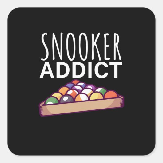 Sticker Carré Billiards Player | Snooker Addict (Devant)