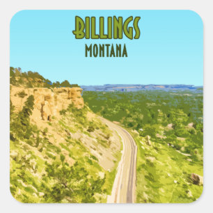 Sticker Carré Billings Montana Rim Rocks Vintage