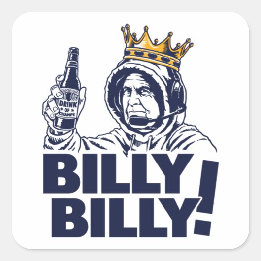 Sticker Carré Billy Billy ! Grande (Devant)