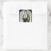 Sticker Carré Billy l'enfant (gravure colorée) (Sac)