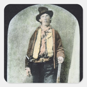 Sticker Carré Billy l'enfant (gravure colorée)