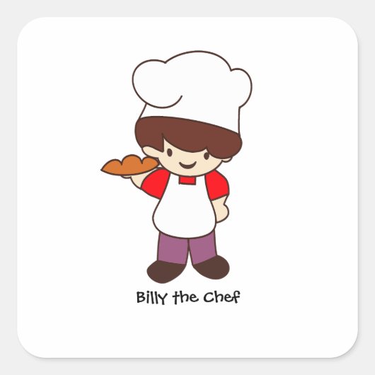 Sticker Carré Billy the Chef Masterchef Print  (Devant)