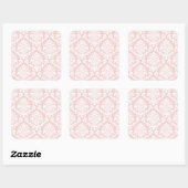 Sticker Carré BILTMORE DAMASK en ROSE BLANCHE ET BLANCHE (Feuille)