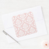 Sticker Carré BILTMORE DAMASK en ROSE BLANCHE ET BLANCHE (Enveloppe)