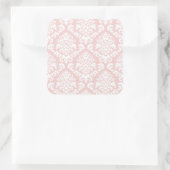 Sticker Carré BILTMORE DAMASK en ROSE BLANCHE ET BLANCHE (Sac)