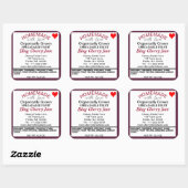 Sticker Carré Bing Cerry Jam Nom de la canne (Feuille)