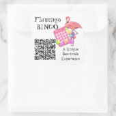 Sticker Carré Bingo de Flamant rose scannable de code QR et de l (Sac)