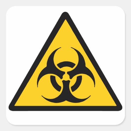 Sticker Carré Biohazard - bichrome jaune/noir (Devant)