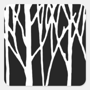 Sticker Carré Birch Forest par Leslie Peppers