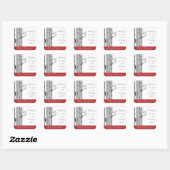 Sticker Carré Birch Trees modernes et Red Cardinal Birds (Feuille)