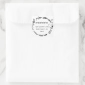 Sticker Carré Bird & Botanical Wreath Return Adresse (Sac)