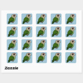 Sticker Carré Birdorable Cape Parrot (Feuille)