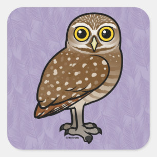Sticker Carré Birdorable creusant le hibou