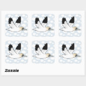 Sticker Carré Birdorable Flying Northern Gannet (Feuille)