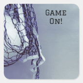 Sticker Carré Birthday Grey Net & Volleyball (Devant)