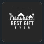 Sticker Carré Birthday Jésus Nativity Religious Christmas Christ<br><div class="desc">Birthday Jesus Nativity Religious Christmas Christian . Jésus Birthday Christmas Nativity.</div>