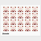 Sticker Carré Birthday Party Blonde Princess in Red (Feuille)