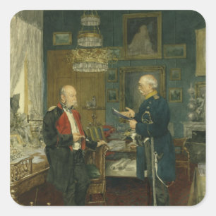 Sticker Carré Bismarck avec l'empereur Wilhelm Ier