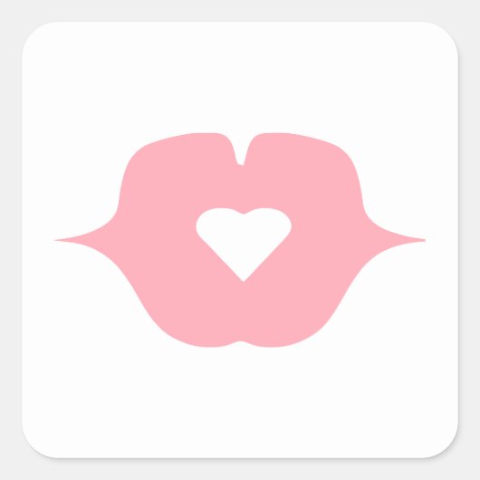 Sticker carré BISOU MON COEUR (Devant)