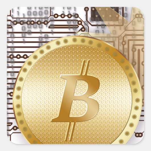 Sticker Carré Bitcoin 18 (Devant)