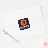 Sticker Carré Bitcoin Lightning Accepté ici (Enveloppe)