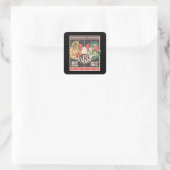 Sticker Carré Bitcoin vs Dollar Bill Funny BTC Crypto (Sac)