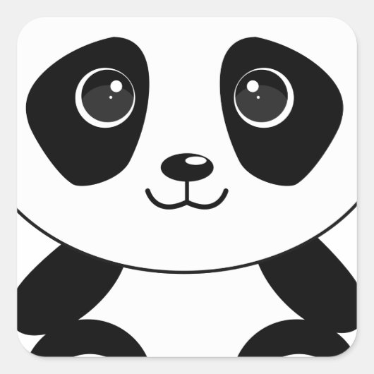 Sticker Carré Bizarre d'ours de panda (Devant)