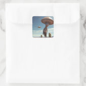 Sticker Carré Bizarre planète Alien (Sac)