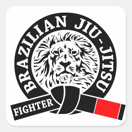 Sticker Carré BJJ - Jiu brésilien - Jitsu (Devant)