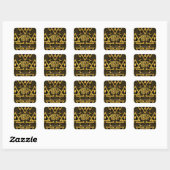 Sticker Carré Black Adam Lightning Bolt Motif triangulaire (Feuille)