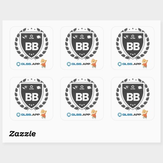 Sticker Carré Black Belt Certified - GLSS.app (Feuille)
