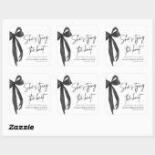 Sticker Carré Black Bow Elle Noue le Nœud Réception de Mariage (Feuille)