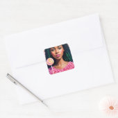 Sticker Carré Black Candy Girl Lollipop Beauté (Enveloppe)