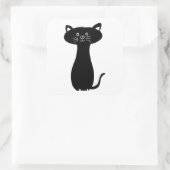 Sticker Carré Black Cartoon Kitty (Sac)