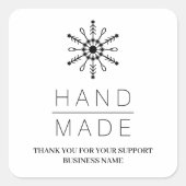 Sticker Carré  Black Christmas Modern Snowflake for Business (Devant)