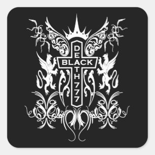 Sticker Carré Black Death 777 - Croix