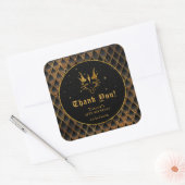 Sticker Carré Black Dragon Scales Or Anniversaire Merci (Enveloppe)