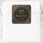 Sticker Carré Black Dragon Scales Or Anniversaire Merci (Sac)