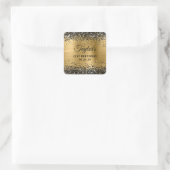 Sticker Carré Black Glitter Gold Foil 21st Birthday (Sac)