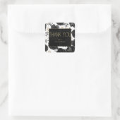 Sticker Carré Black Gold Floral Glam Feuille Mariage (Sac)
