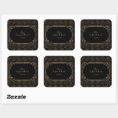 Sticker Carré Black Gold Great Gatsby Art Déco Mariage des année (Feuille)