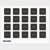 Sticker Carré Black & Gold Minimalist Plain Modern Own Name (Feuille)