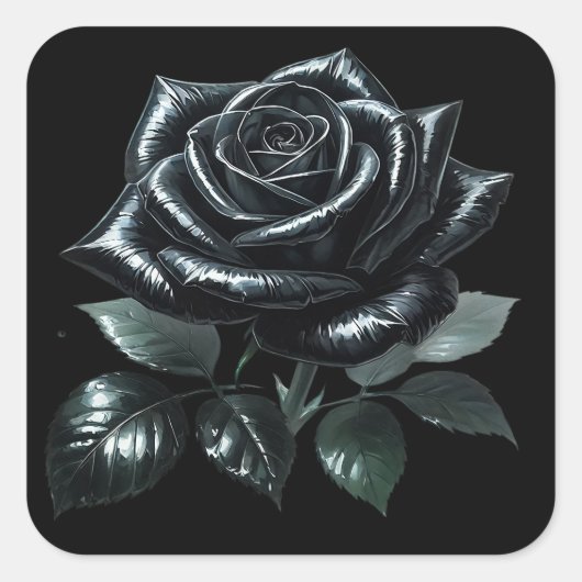 Sticker Carré Black Gothic Rose (Devant)