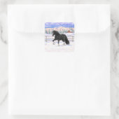 Sticker Carré Black Gypsy Vanner Irlandais Cob Brouillon Cheval  (Sac)