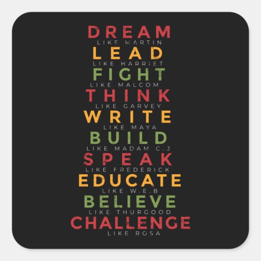Sticker Carré Black history month (Devant)