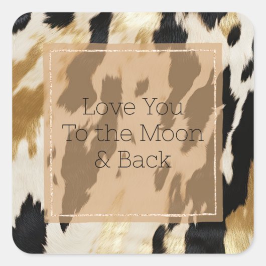 Sticker Carré Black Ivory Gold Western Cowhide (Devant)